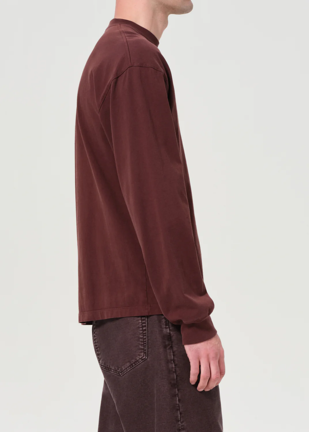Asha Long Sleeve Mock Neck Tee in Bitter Root - Image 5