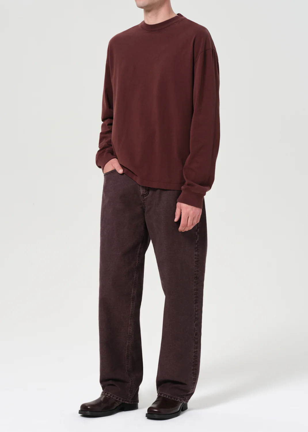 Asha Long Sleeve Mock Neck Tee in Bitter Root - Image 7