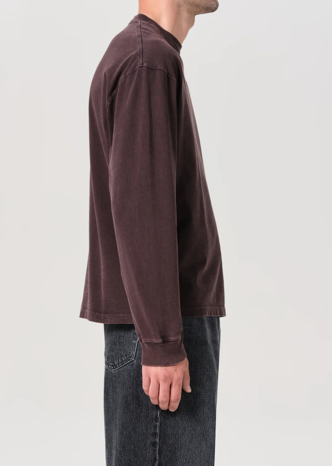 Asha Long Sleeve Mock Neck Tee in Mocha - Image 3