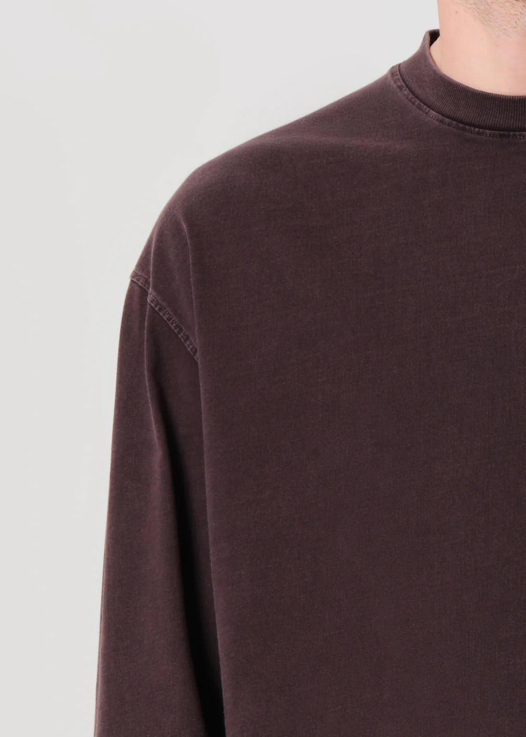 Asha Long Sleeve Mock Neck Tee in Mocha - Image 6