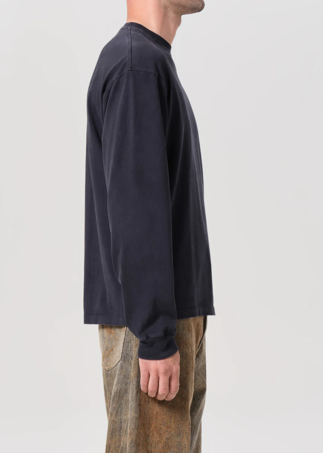 Asha Long Sleeve Mock Neck Tee in Screen - Image 3