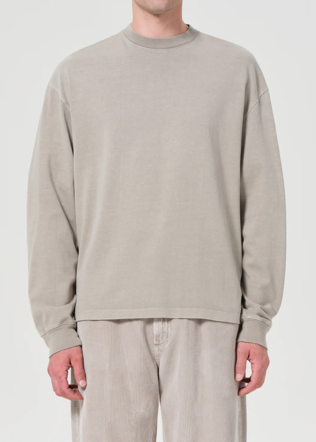 Asha Long Sleeve Mock Neck Tee in Wicker - Image 3