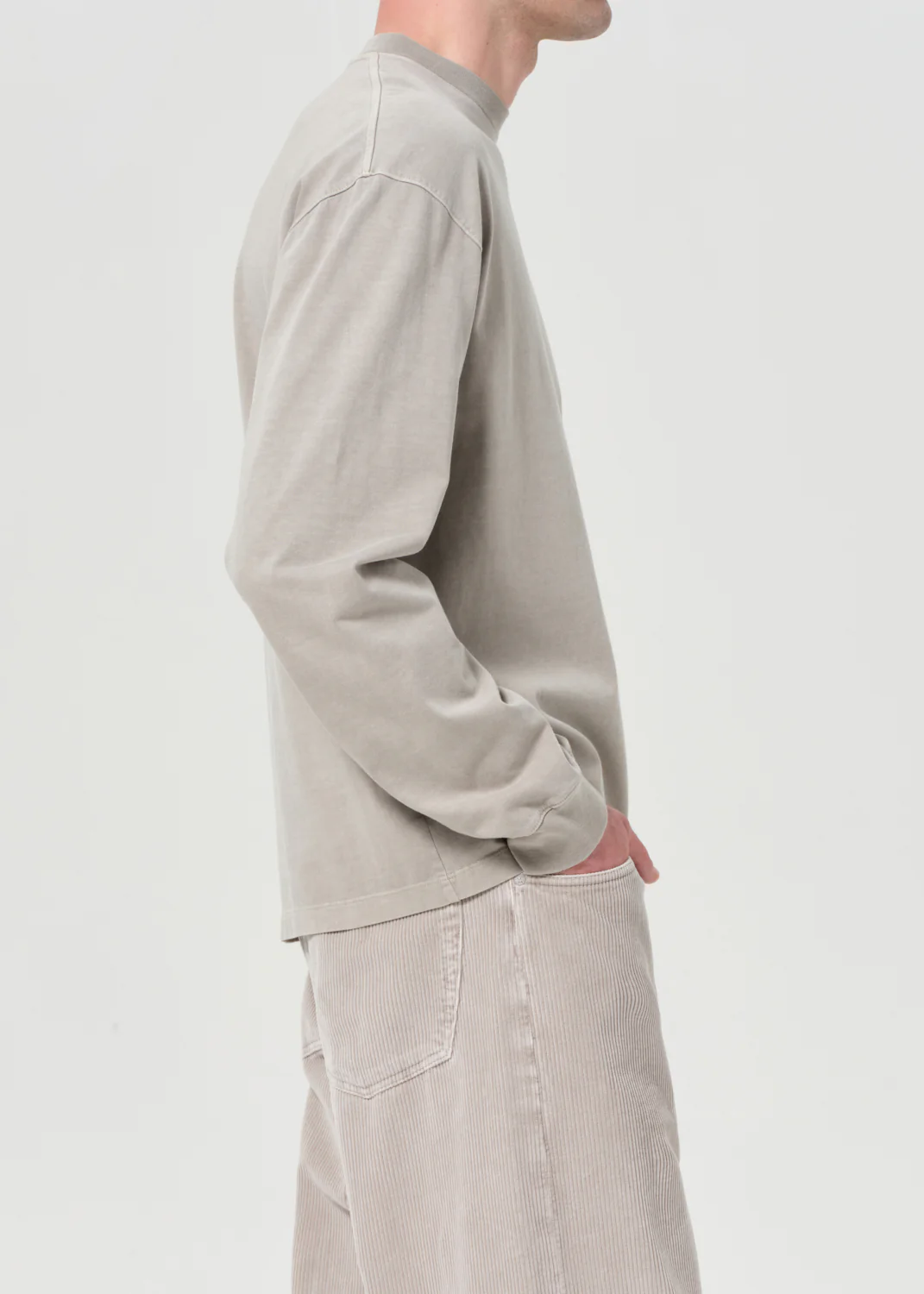 Asha Long Sleeve Mock Neck Tee in Wicker - Image 5