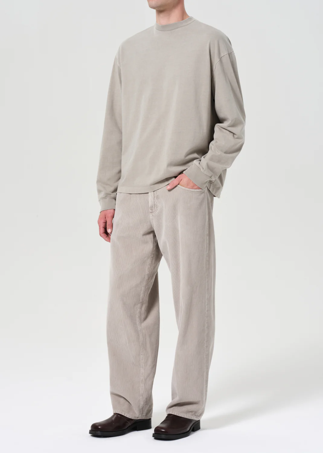 Asha Long Sleeve Mock Neck Tee in Wicker - Image 6