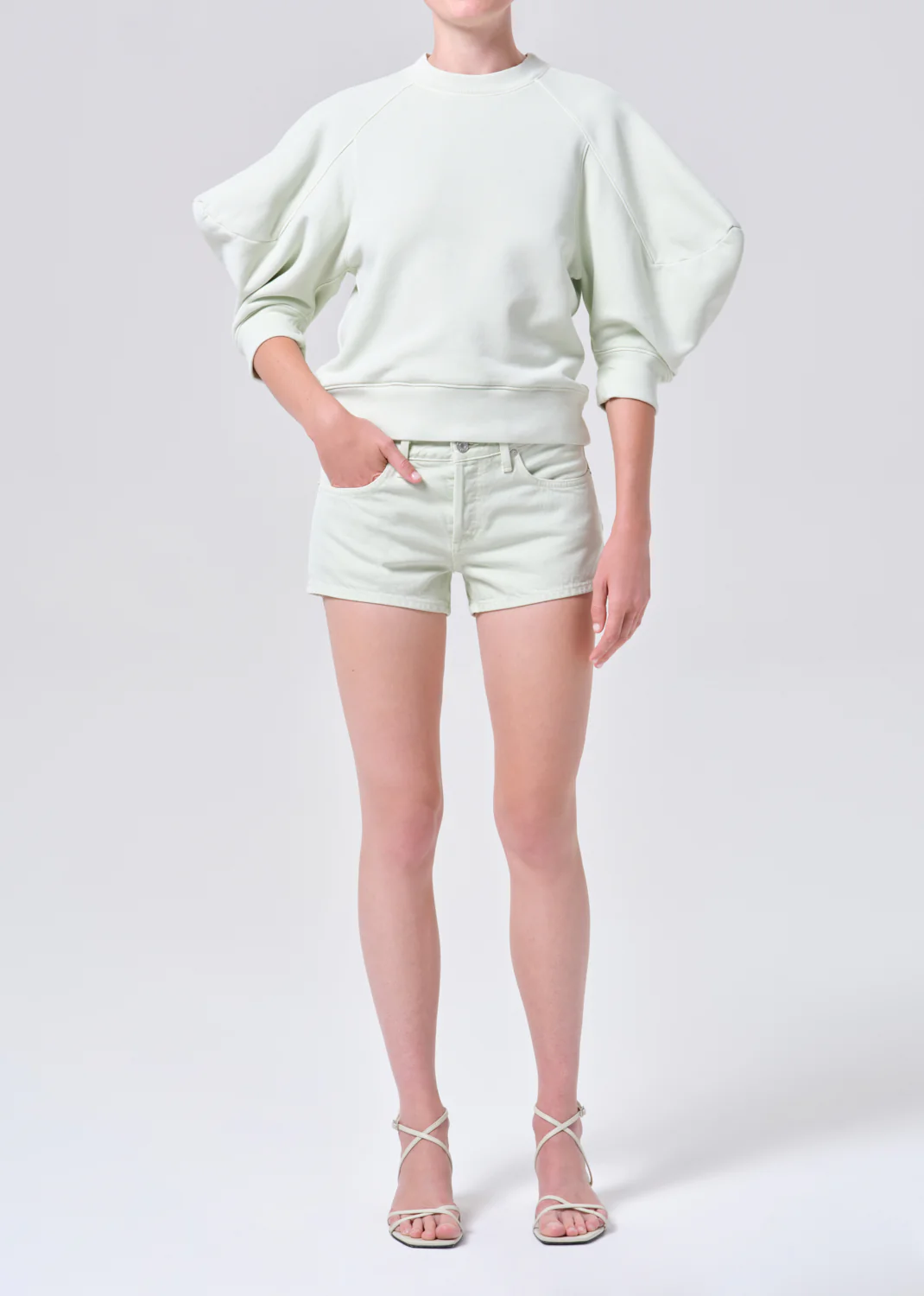 Low Rise Parker Short in Mint Cream
