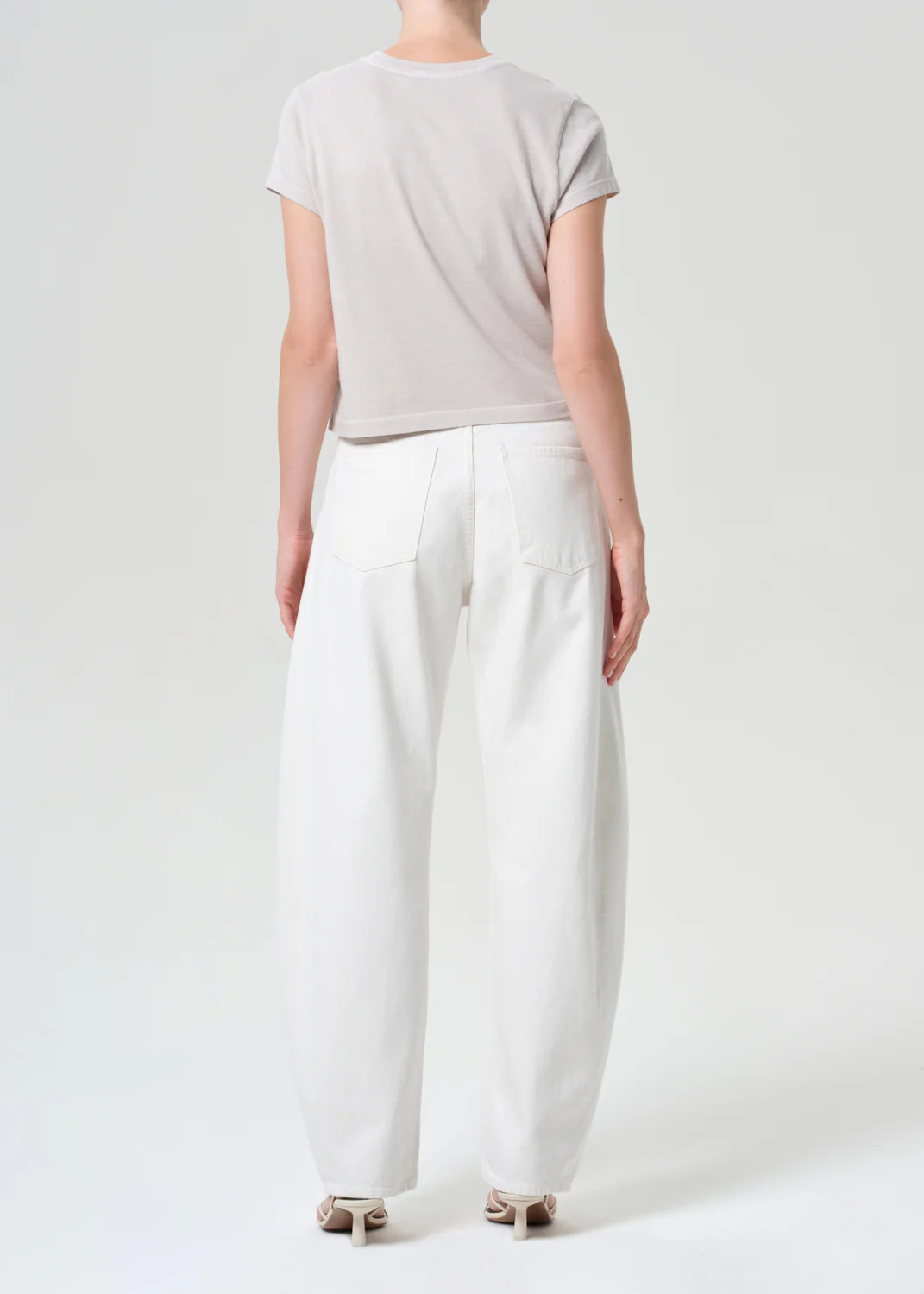 Luna High Rise Pieced Taper in Chalk White - Image 2