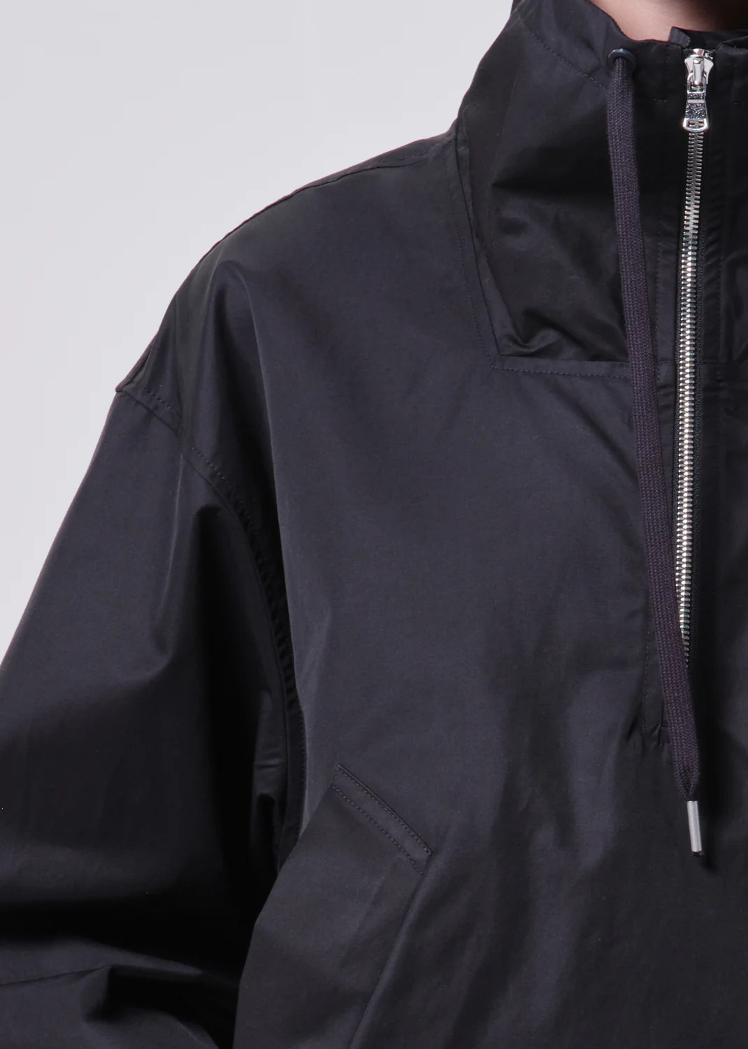 Lydia Nylon Popover Anorak in Black - Image 5