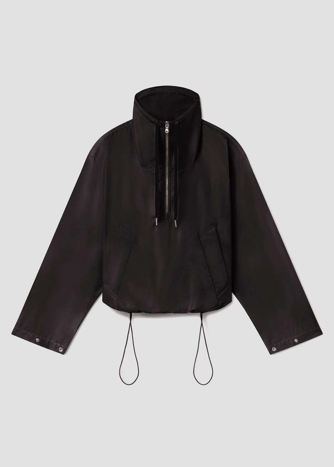 Lydia Nylon Popover Anorak in Black - Image 6
