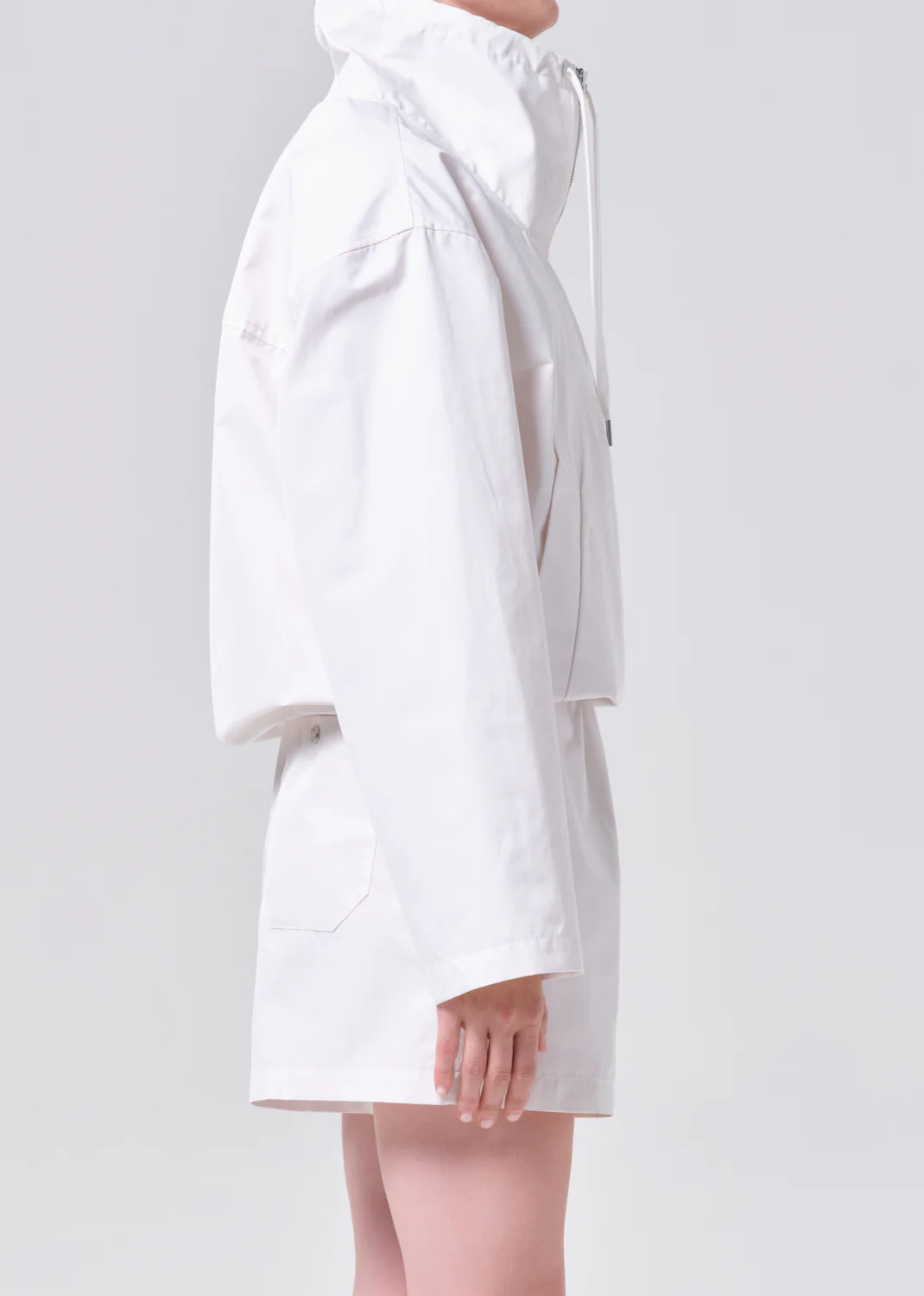 Lydia Nylon Popover Anorak in Chalk White - Image 3