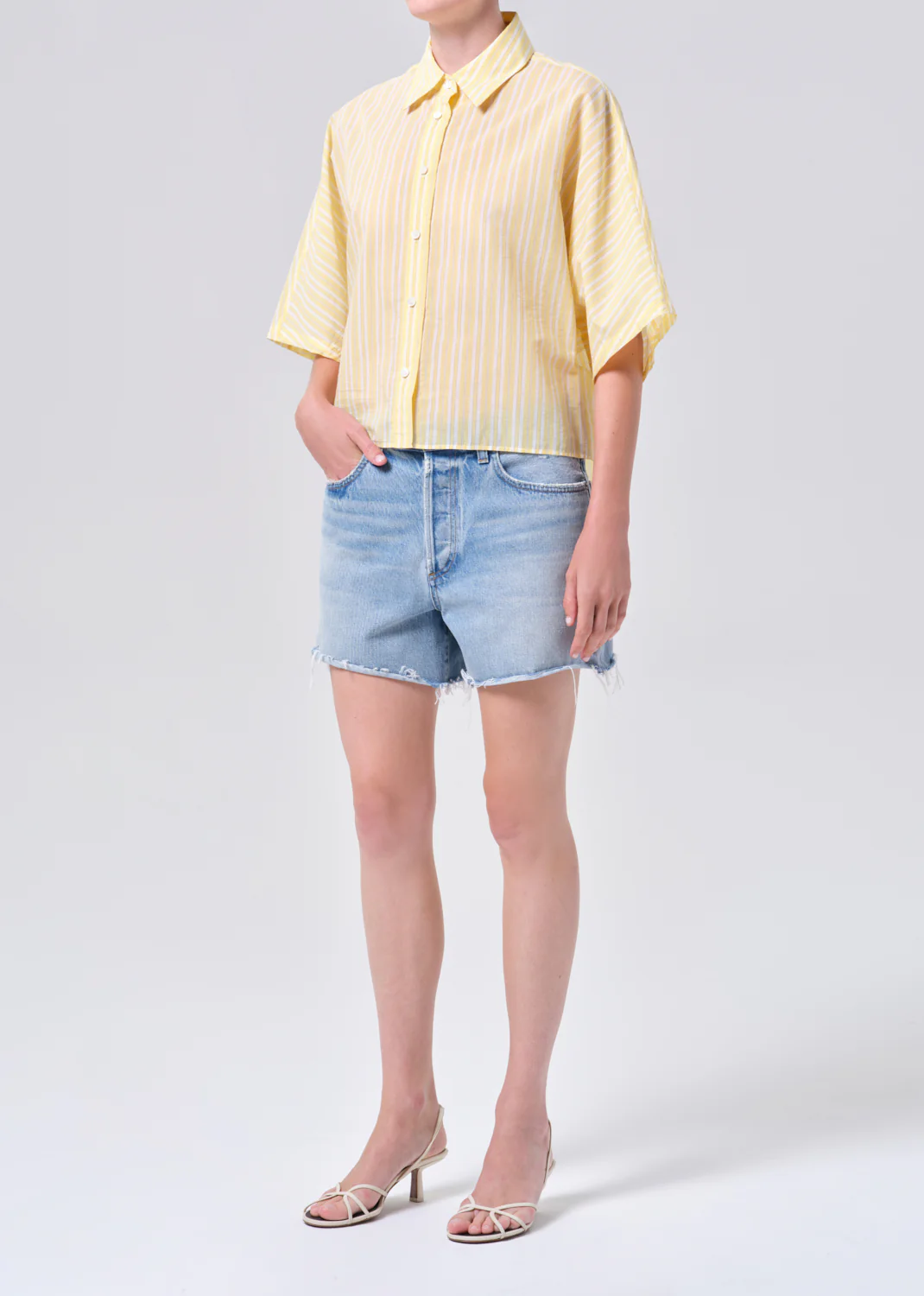 Merrin Shirt in Wirrel Stripe/Lemon Drop - Image 4