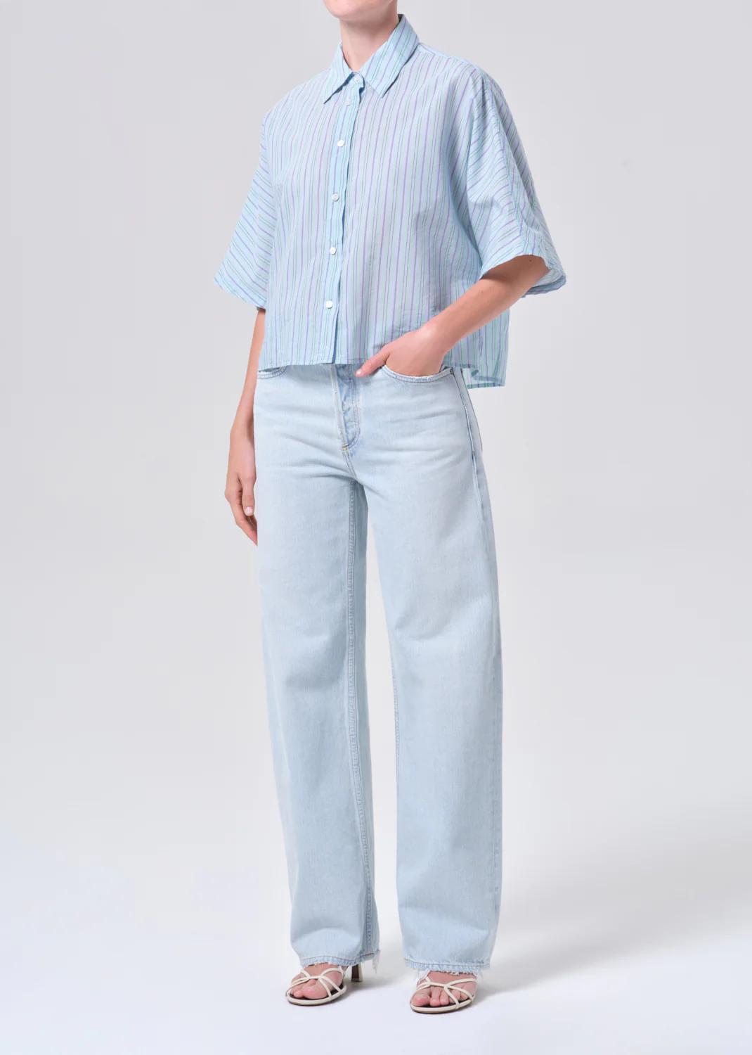 Merrin Shirt in Wirrel Stripe/Powder Blue - Image 4