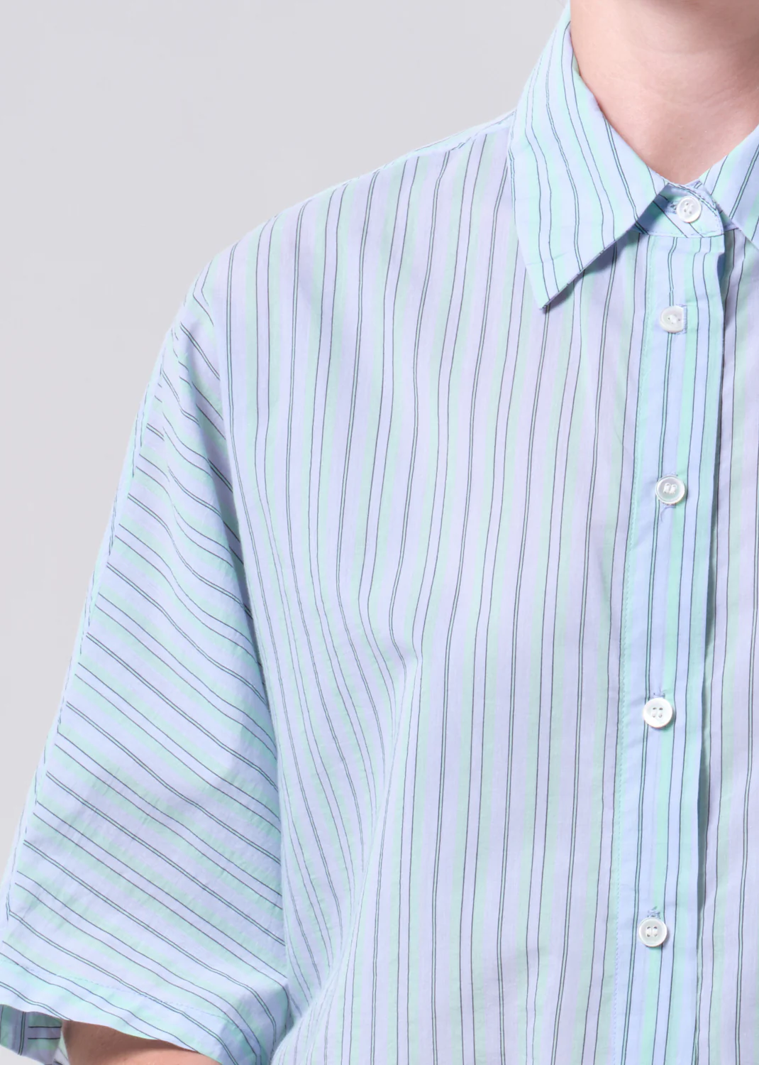Merrin Shirt in Wirrel Stripe/Powder Blue - Image 5
