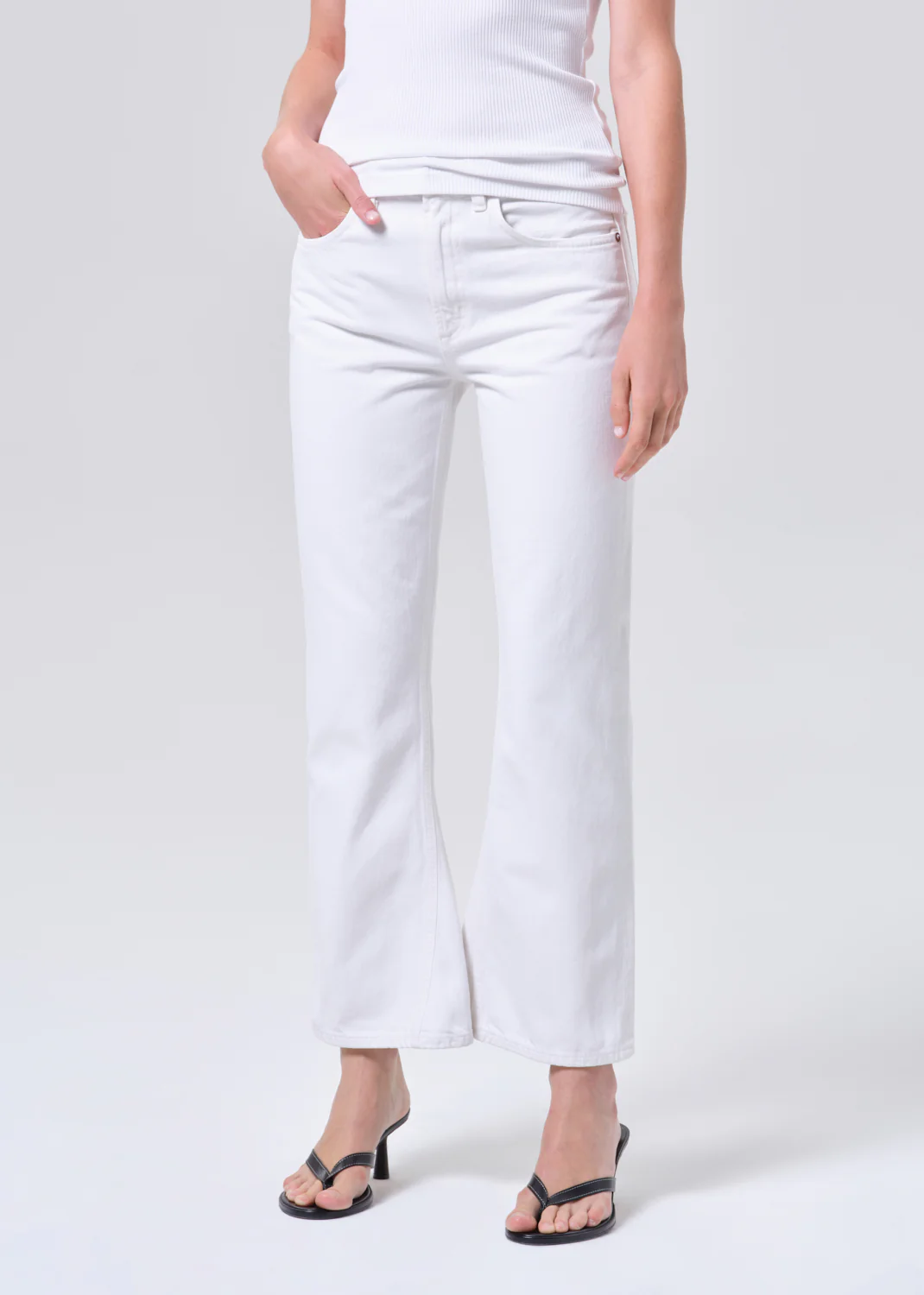 Mid Rise Kick Boot Ankle in Chalk White - Image 4