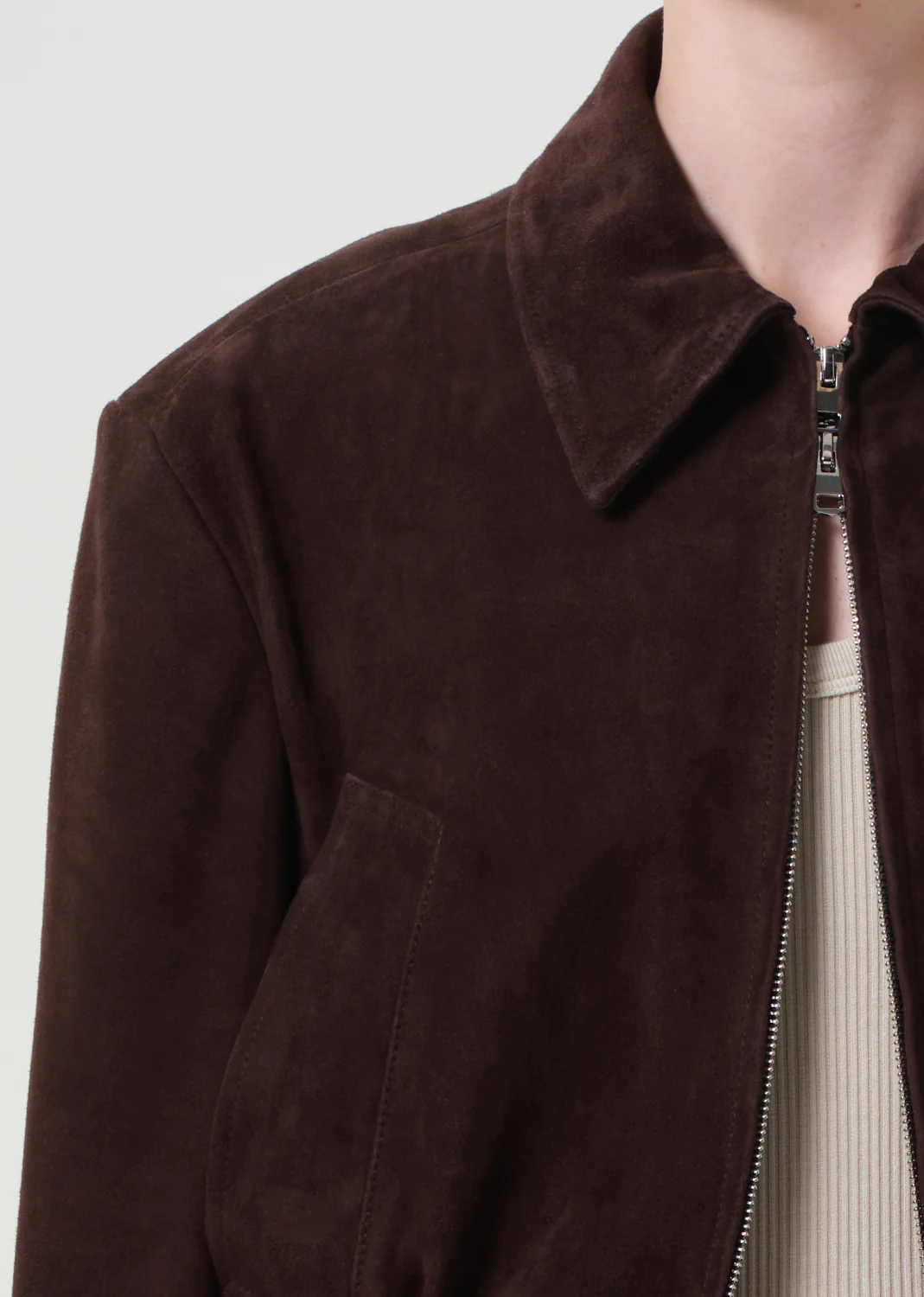 Nahla Cropped Suede Jacket in Root - Image 5