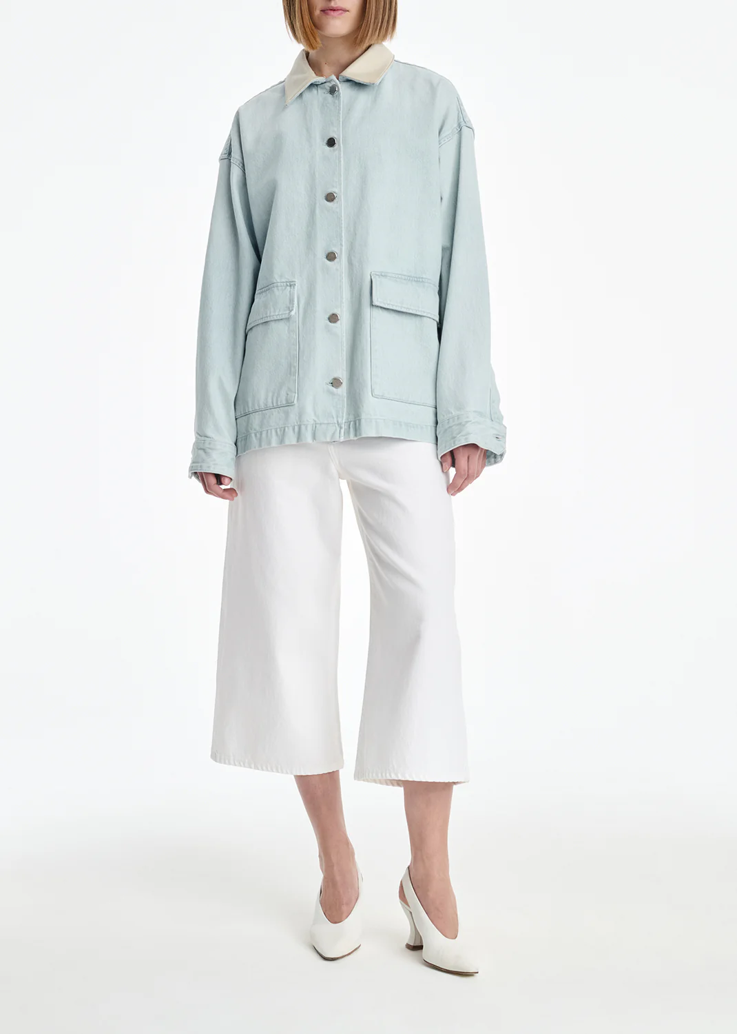 AGOLDE x MARIA MCMANUS Oversized Field Jacket in Washed Pale Indigo - Image 5