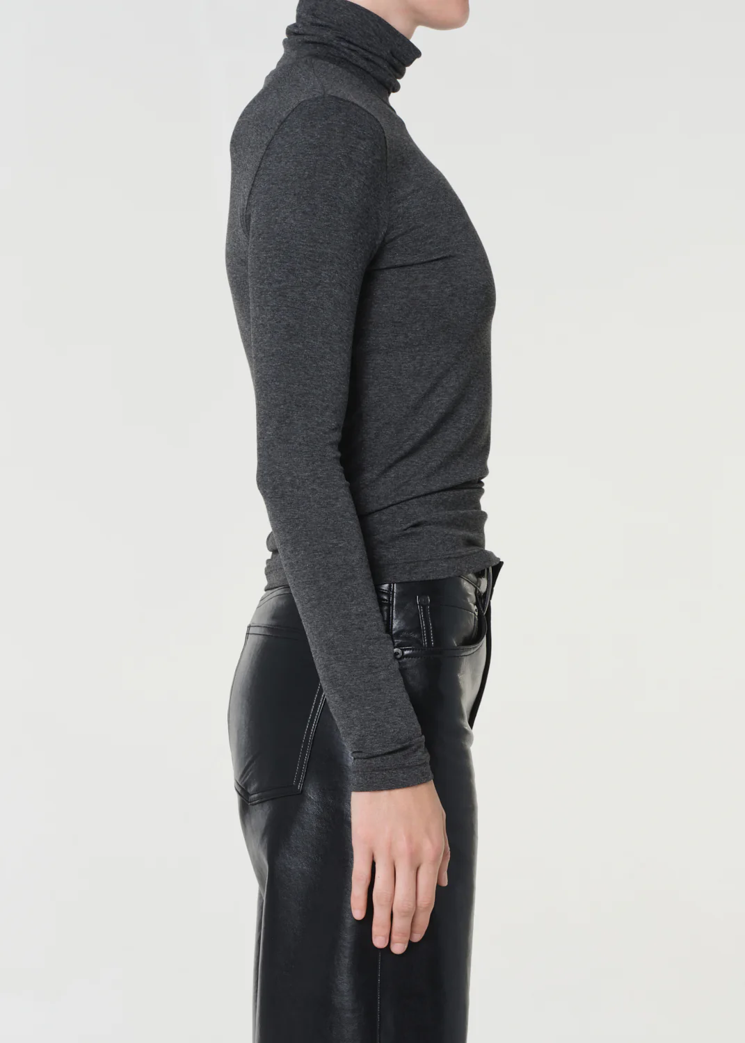 Pascale Turtleneck in Charcoal Heather - Image 3