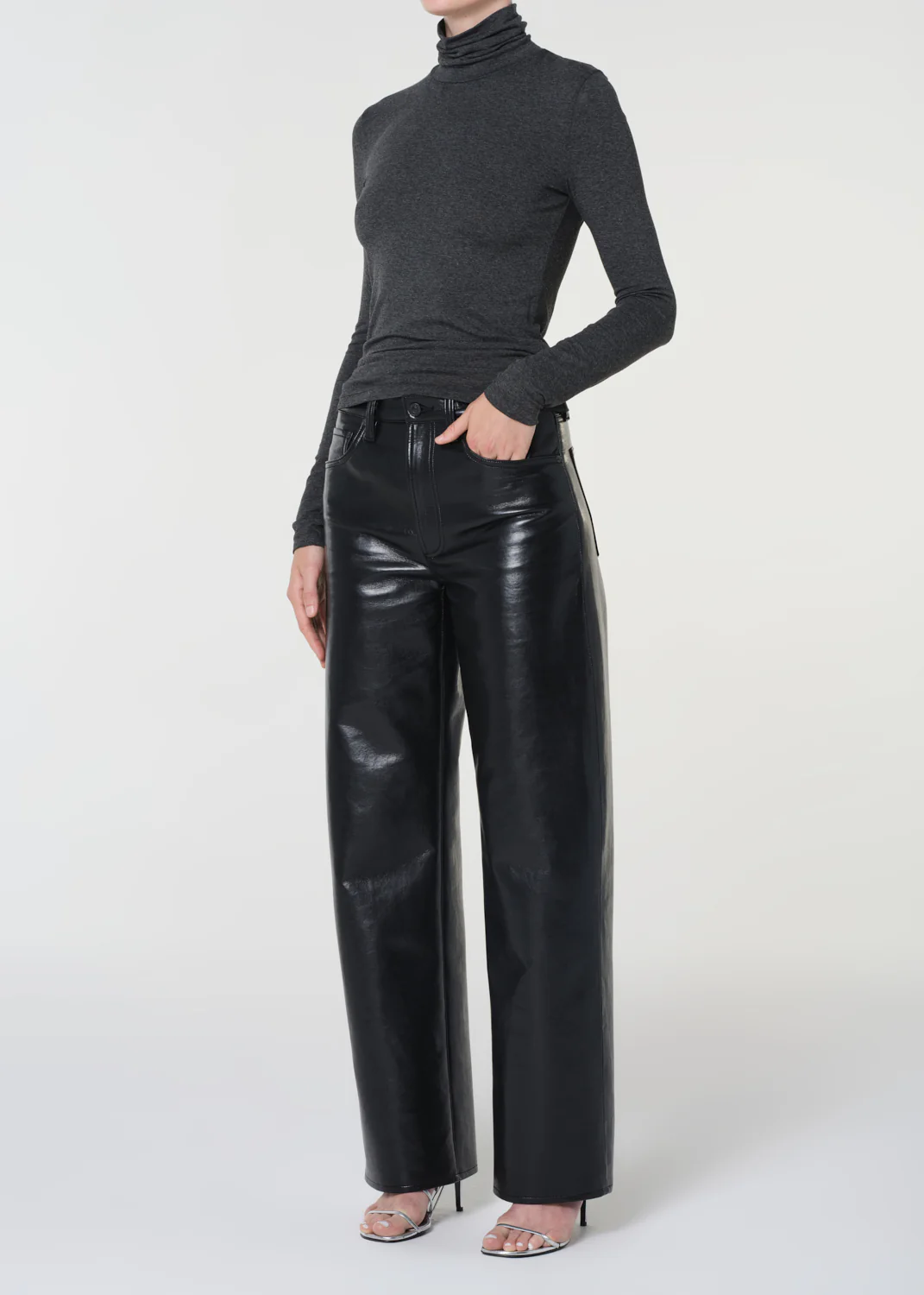 Pascale Turtleneck in Charcoal Heather - Image 4