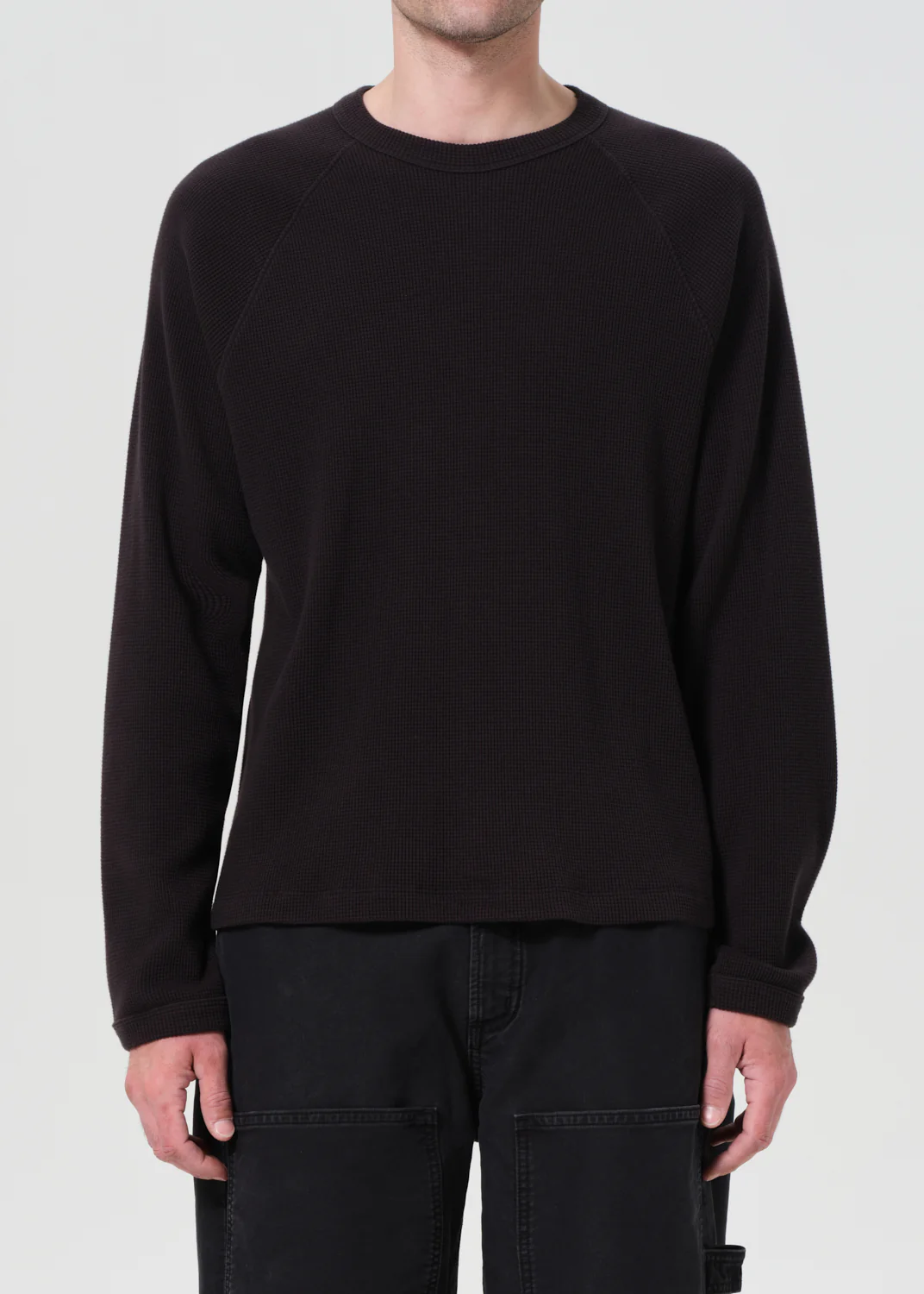 Payson Waffle Tee in Black - Image 3