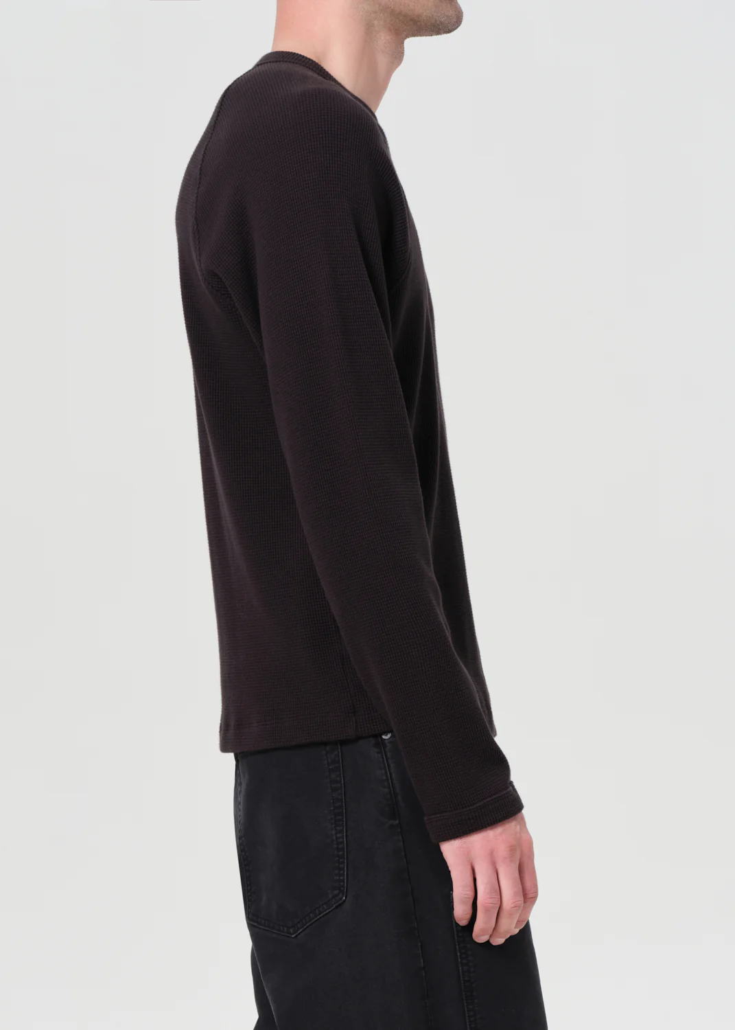 Payson Waffle Tee in Black - Image 5