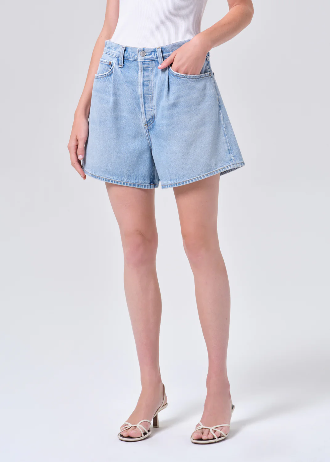 Rhoda Pleated A-Line Short in Raft - Image 5