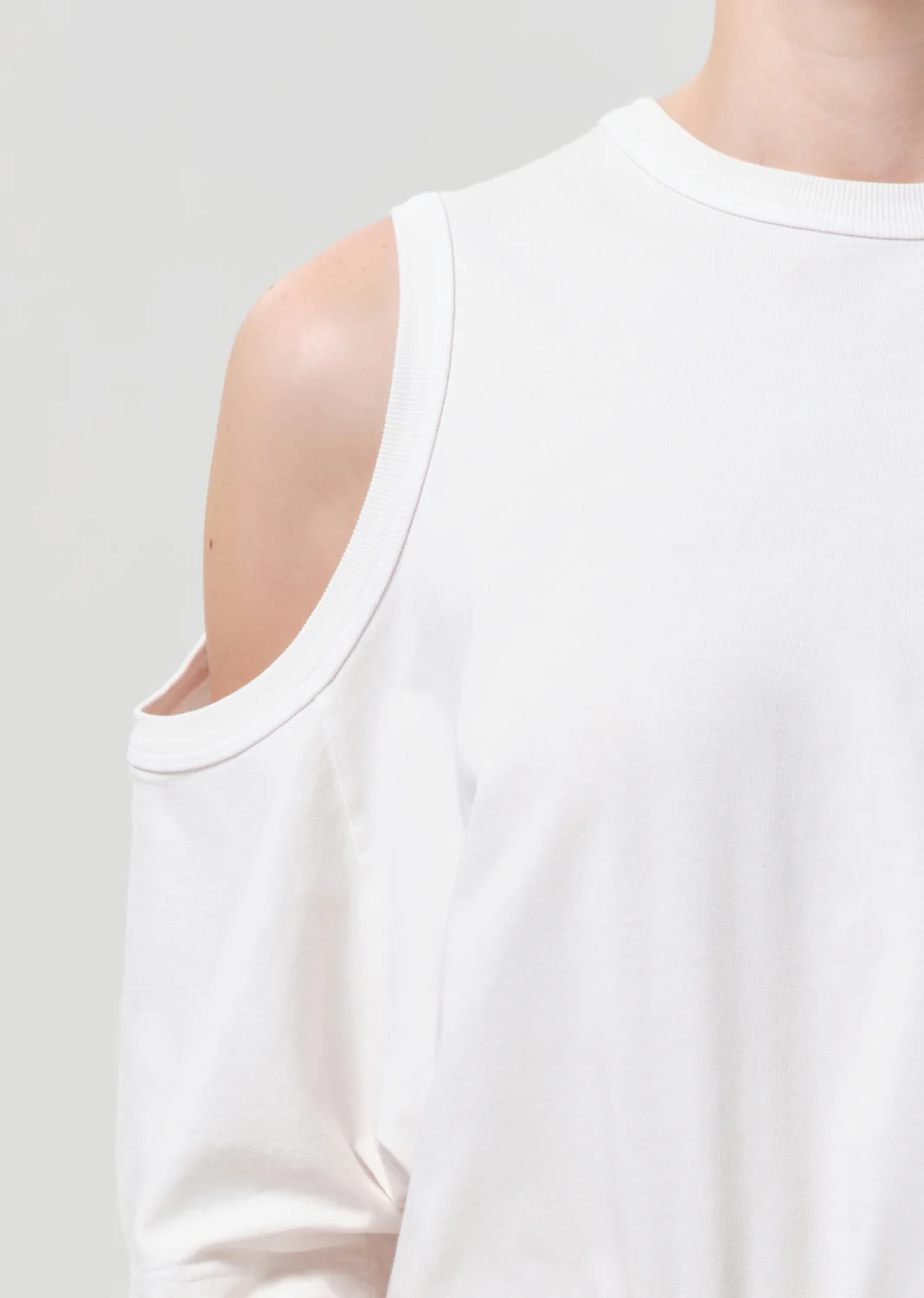Shoulder Cut Out T-Shirt in White Ash - Image 6