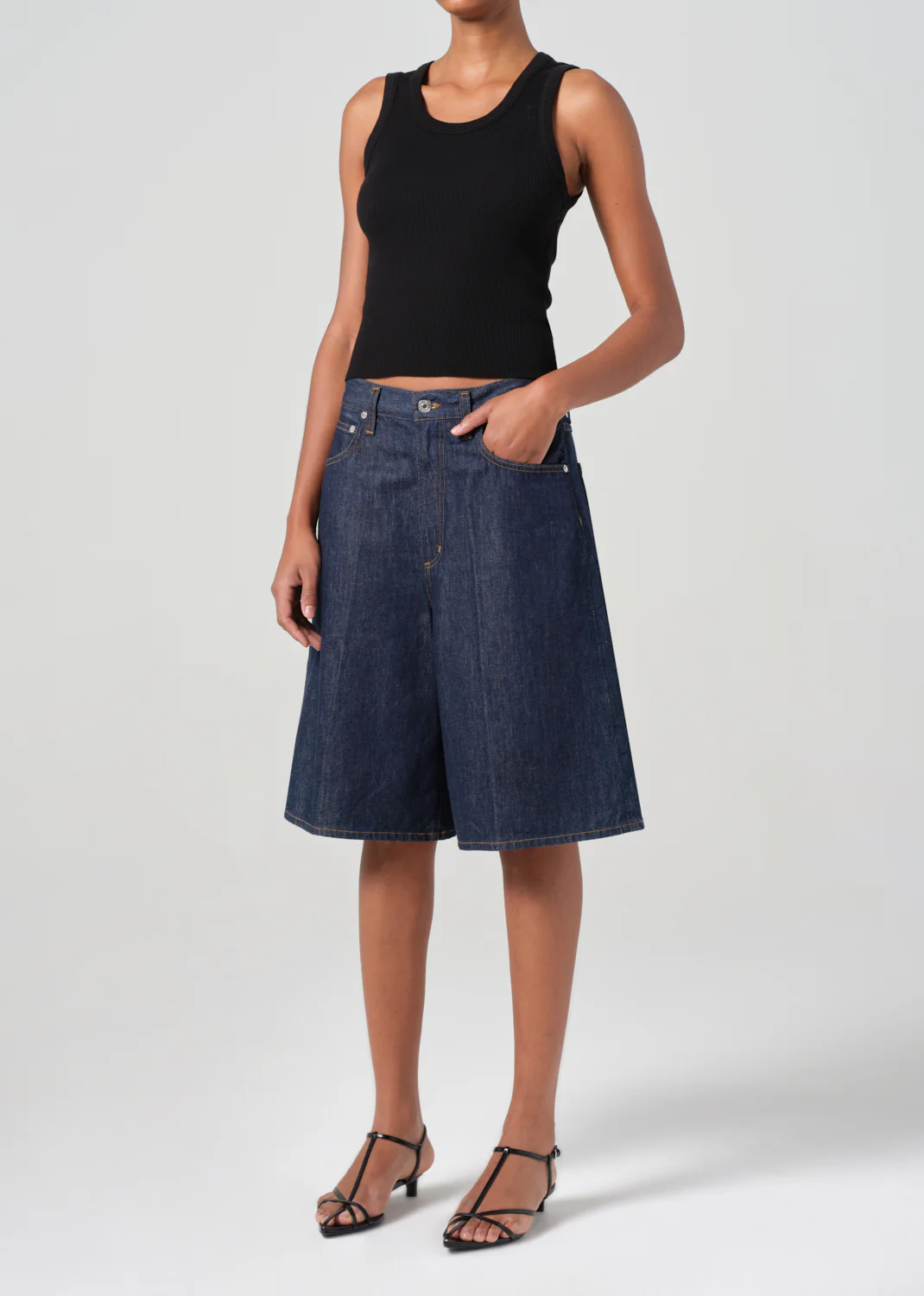 Shrunken Poppy Tank in Black - Image 3