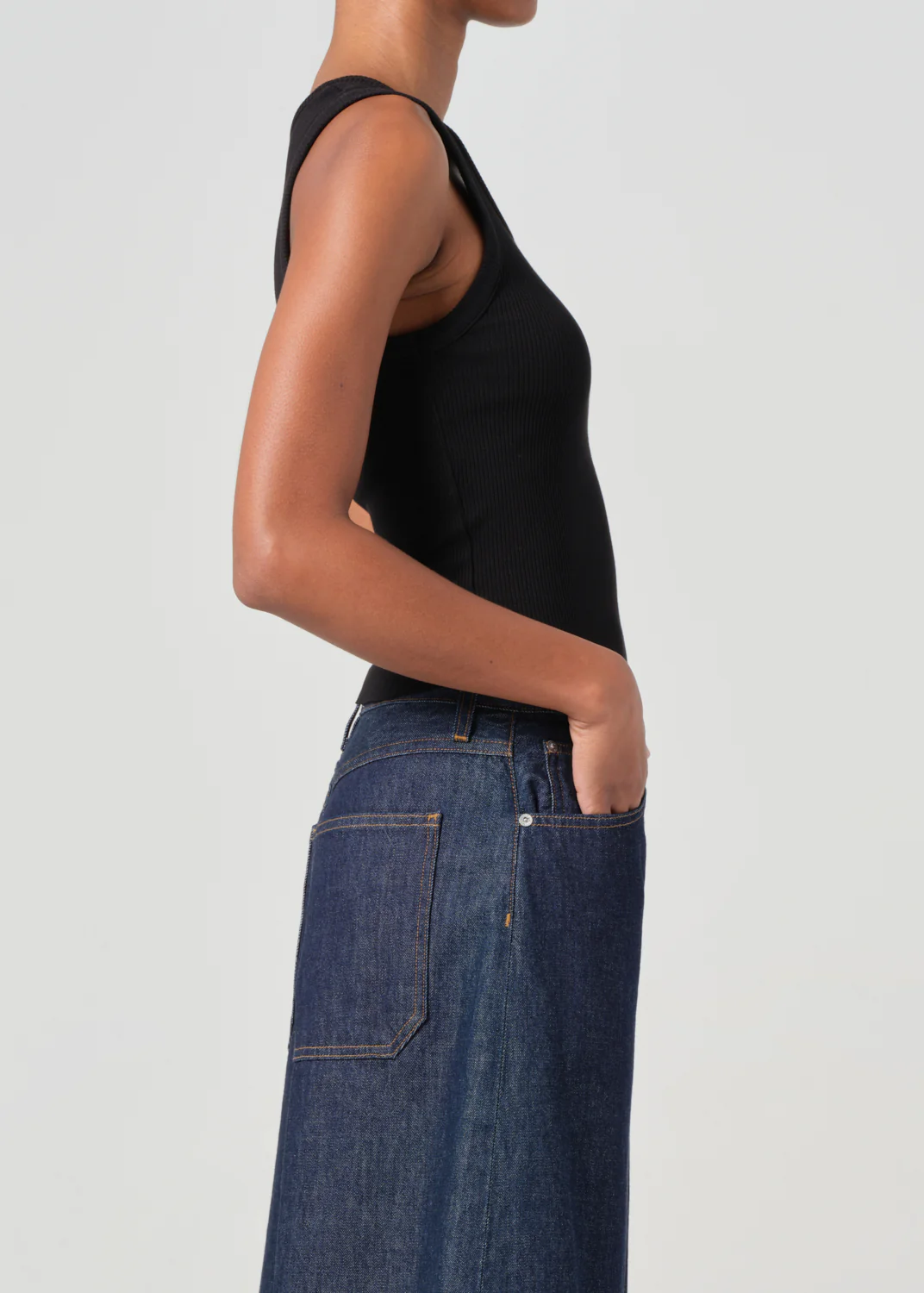 Shrunken Poppy Tank in Black - Image 4