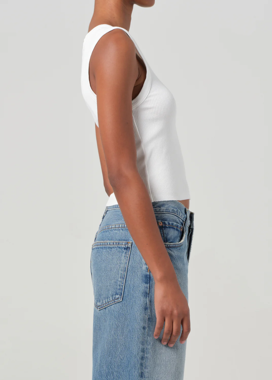Shrunken Poppy Tank in White - Image 3