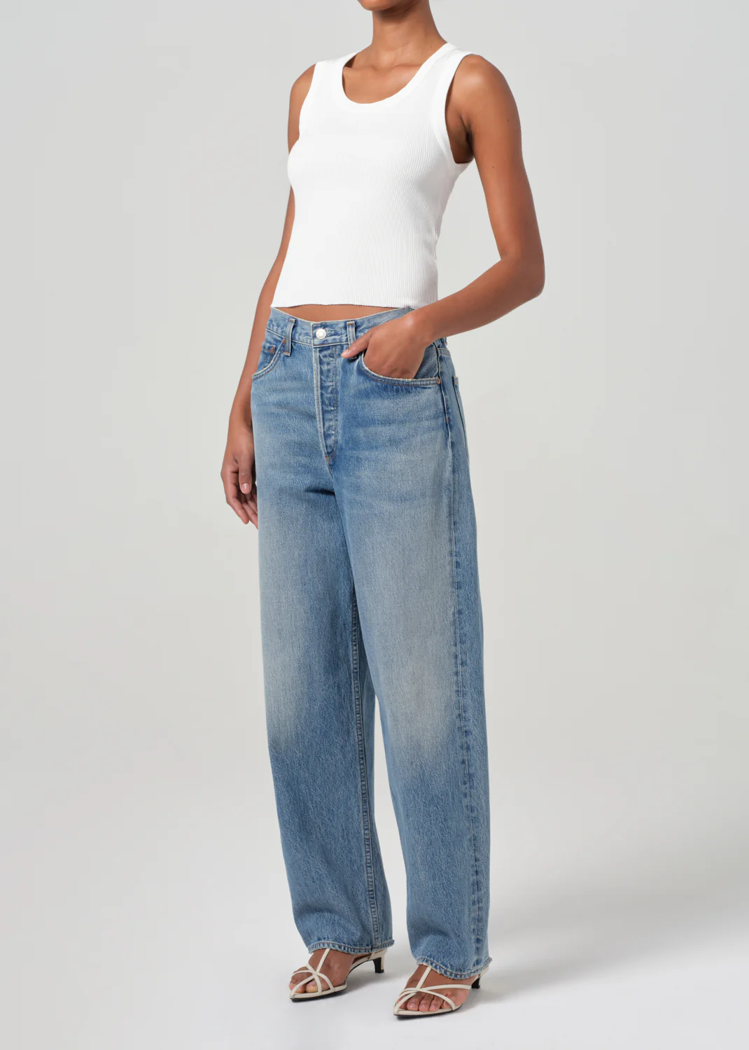 Shrunken Poppy Tank in White - Image 4