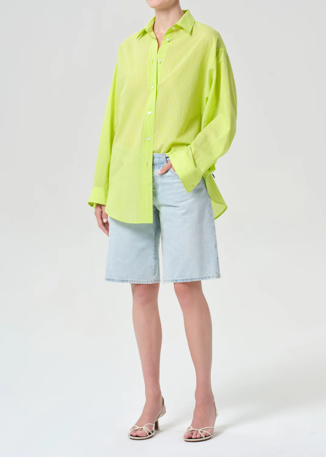 Sona Shirt in Fontana Stripe/Chartreuse - Image 4