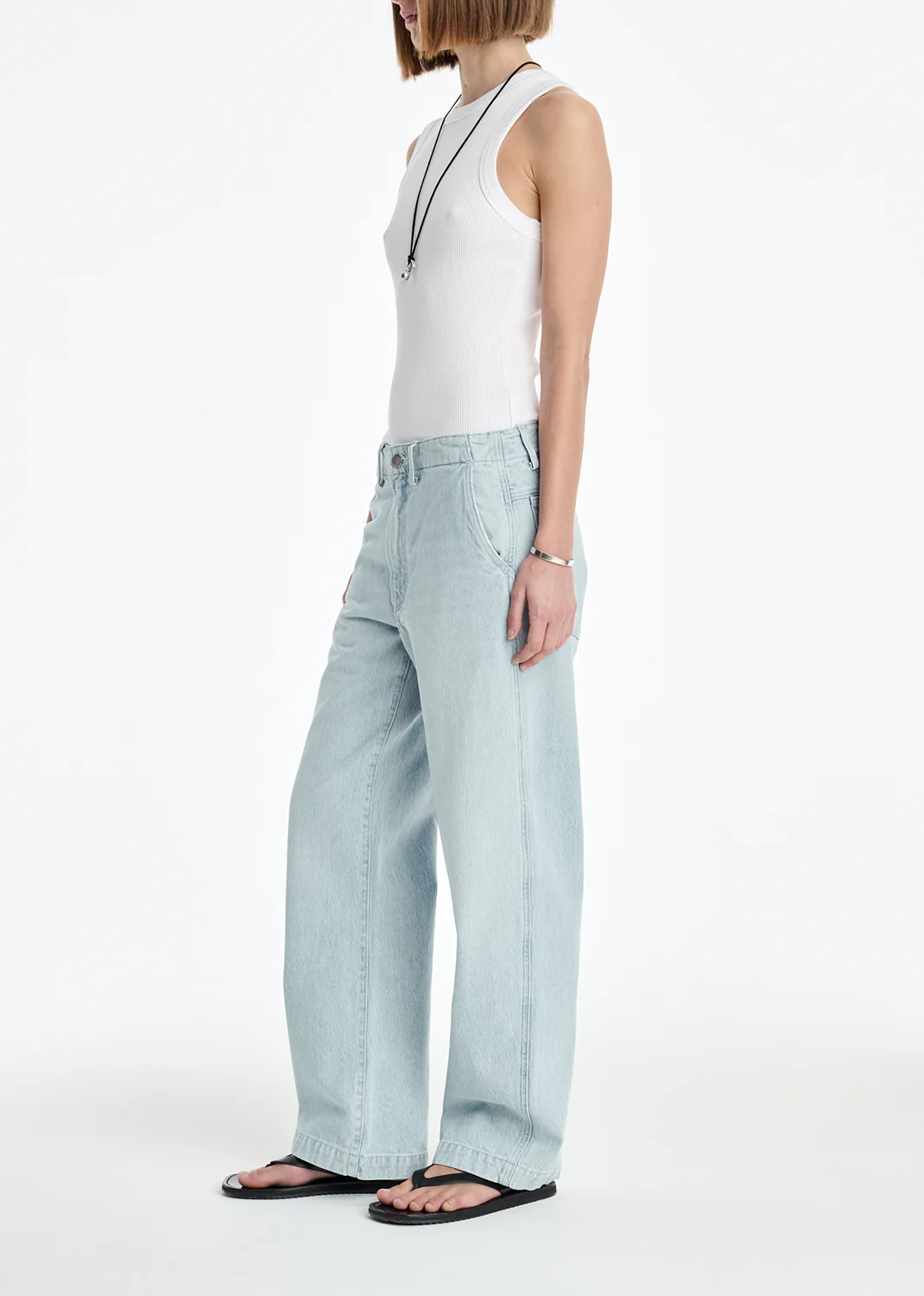 AGOLDE x MARIA MCMANUS Trouser Wide Leg Jean in Washed Pale Indigo - Image 3