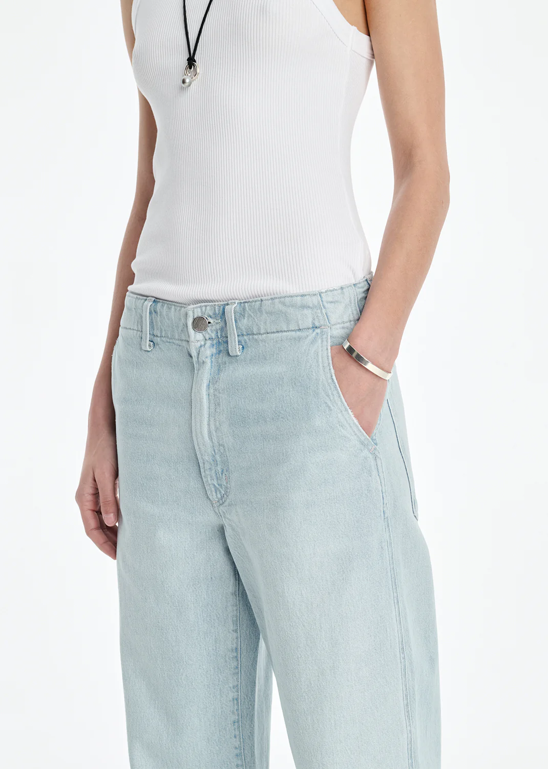 AGOLDE x MARIA MCMANUS Trouser Wide Leg Jean in Washed Pale Indigo - Image 5