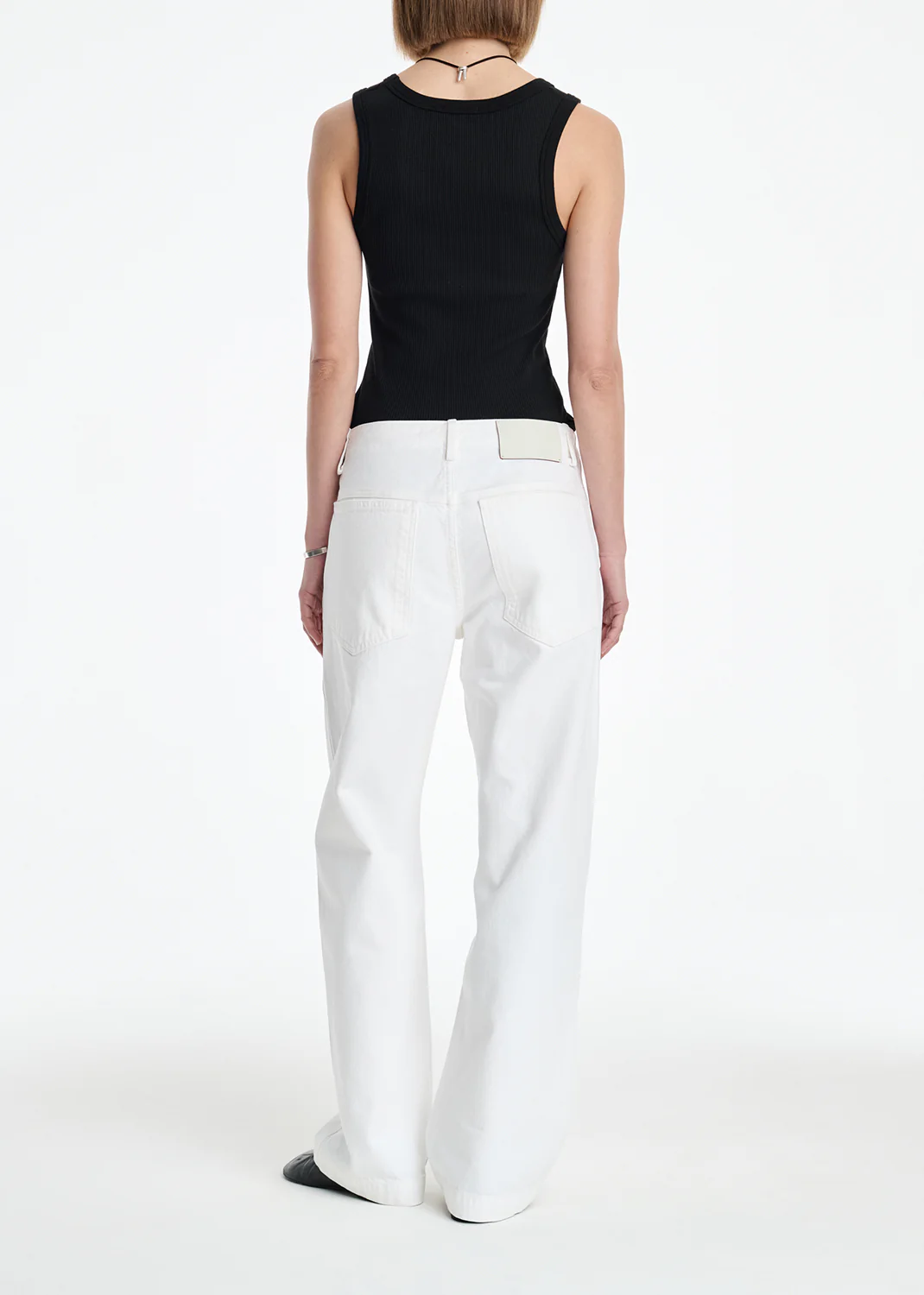 AGOLDE X MARIA MCMANUS Trouser Wide Leg Jean in White Cotton - Image 4