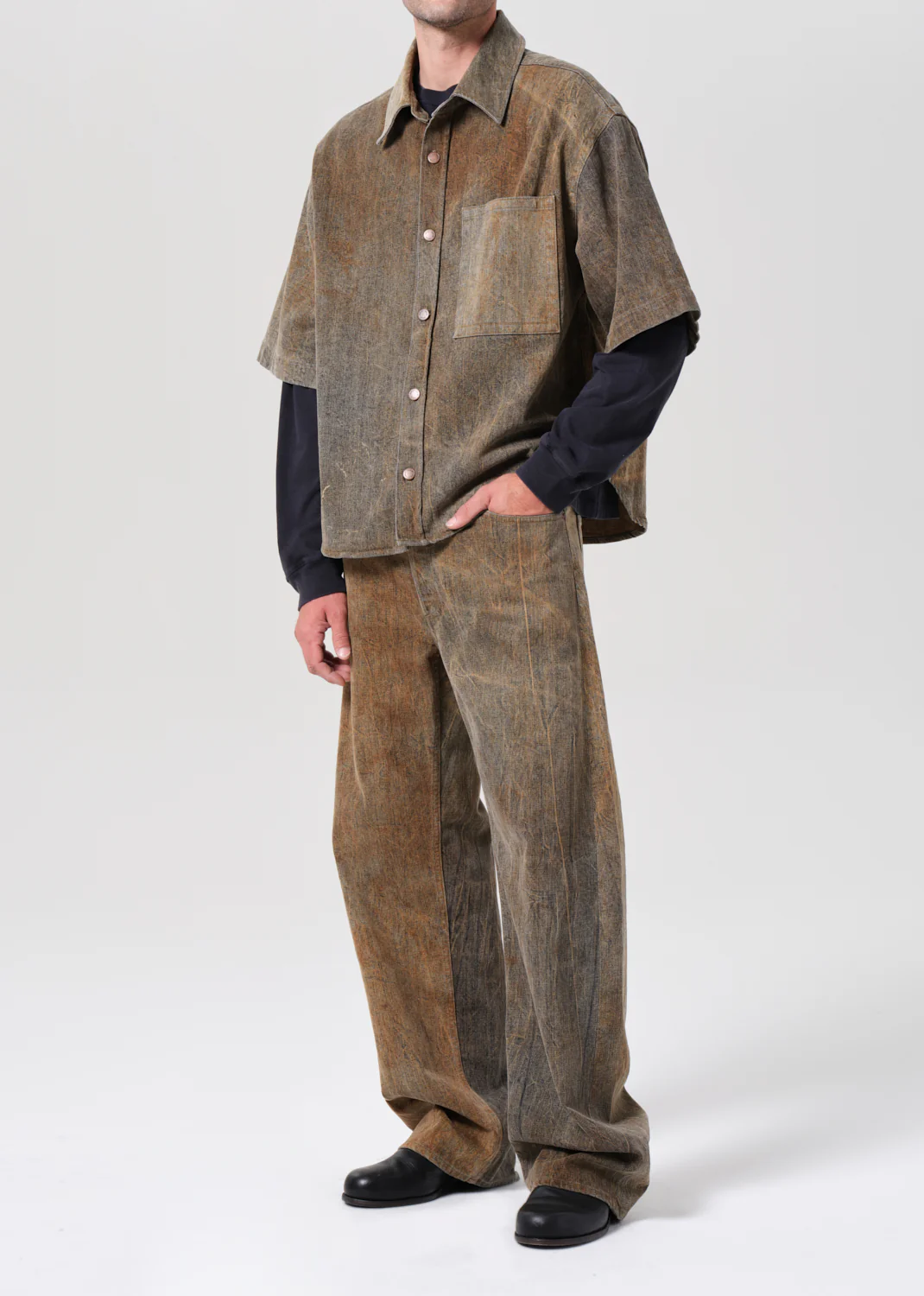 Watson Shirt (Comfort Stretch) in Bark - Image 6